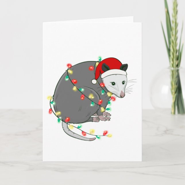 ugly christmas santa claus opossum invitation (Front)