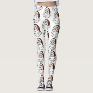 ugly christmas santa claus spooky hotel carpet leggings