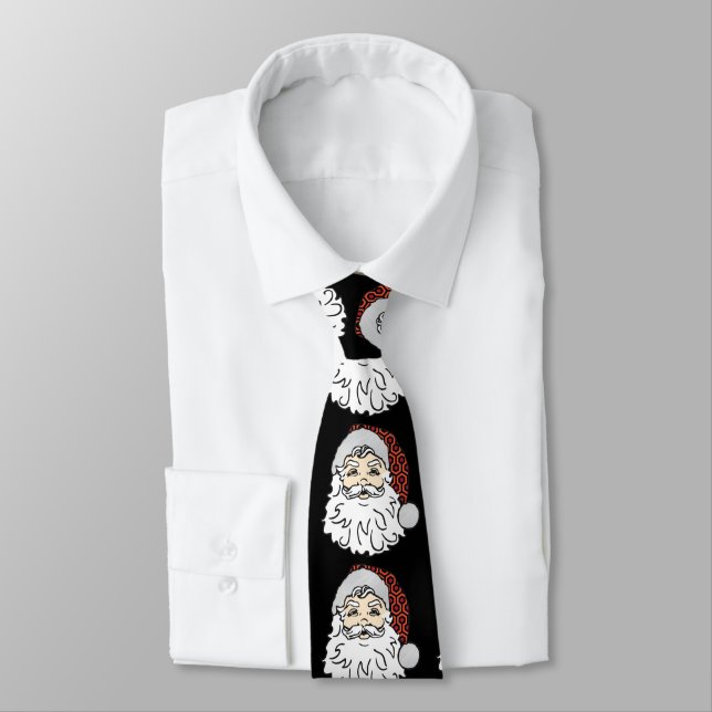 ugly christmas santa claus spooky hotel carpet tie (Tied)