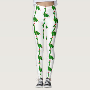 ugly christmas santa Loch ness Monster Leggings
