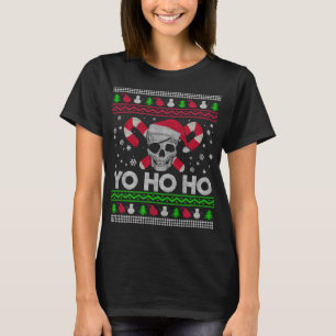 Ugly Christmas Santa Pirate Yo Ho Ho T-Shirt