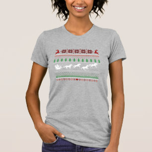 Ugly Christmas Santa Sled with Unicorns T-Shirt