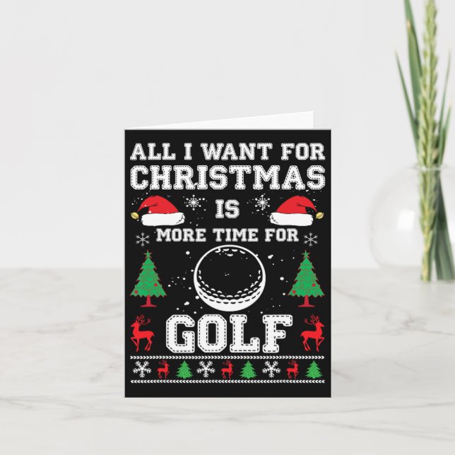 Ugly Christmas Shirts Men's Dry Fit Golf Xmas Holi Card (Front)