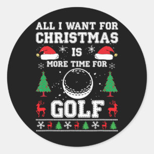 Ugly Christmas Shirts Men's Dry Fit Golf Xmas Holi Classic Round Sticker