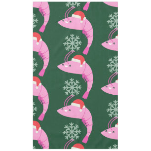 ugly christmas shrimp santa snowflake tablecloth