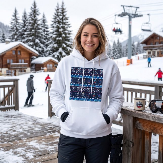 Ugly Christmas Ski Pattern Holiday  Hoodie (Creator Uploaded)