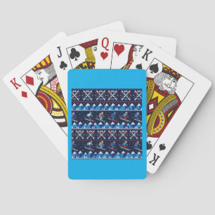 Ugly Christmas Ski Pattern Holiday Playing Cards