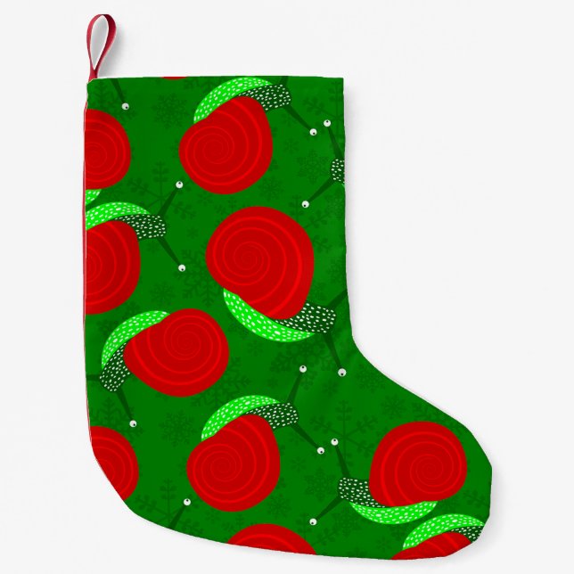 ugly christmas snails snowflakes bugs insects small christmas stocking (Front)