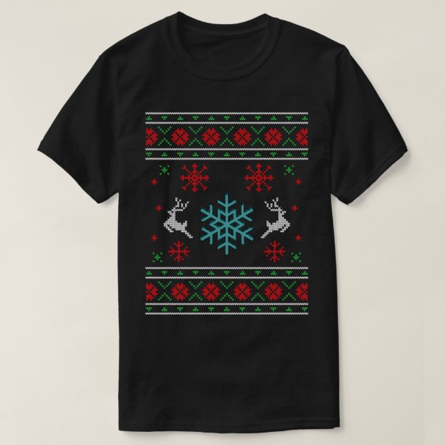 Ugly Christmas Snowflake T-Shirt (Design Front)