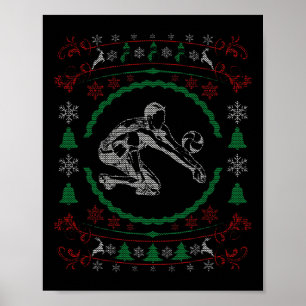 Ugly Christmas Style Volleyball Funny Xmas Poster