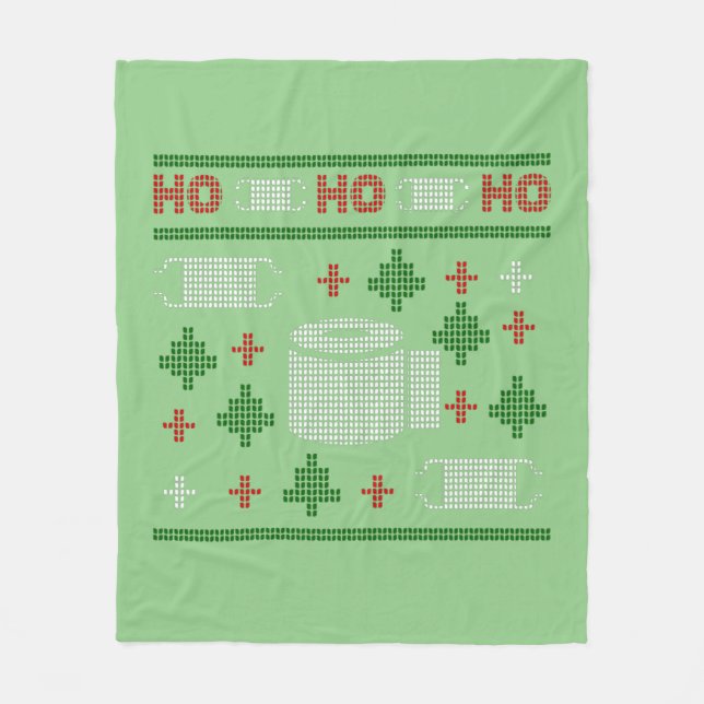 ugly christmas sweater 2020 fleece blanket (Front)