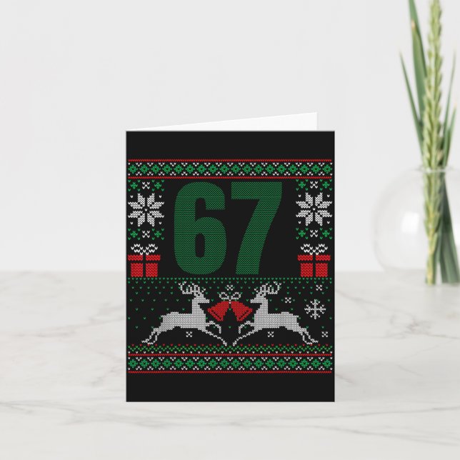 Ugly Christmas Sweater 67 Design  Card (Front)