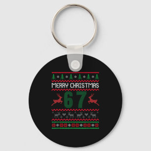 Ugly Christmas Sweater 67 Design Keychain
