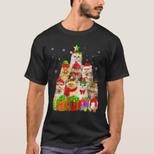 Ugly Christmas Sweater Cat Tree Funny Persian Cat