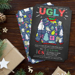 Ugly Christmas Sweater Chalkboard Holiday Party Invitation<br><div class="desc">Celebrate the holidays in style this Christmas with these trendy ugly sweater holiday party invitations. The design is easy to personalize with your own wording and your guests will be thrilled when they receive these fabulous invites.</div>