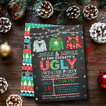 Ugly Christmas Sweater Chalkboard Holiday Party Invitation<br><div class="desc">Celebrate the holidays in style this Christmas with these trendy ugly sweater holiday party invitations. The design is easy to personalize with your own wording and your guests will be thrilled when they receive these fabulous invites.</div>