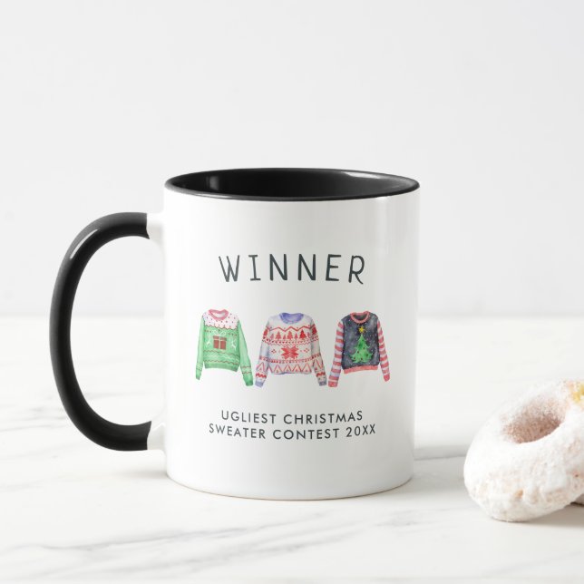 Ugly Christmas Sweater Competition Prize Mug (With Donut)