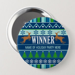Ugly Christmas Sweater Contest Winner First Place 4 Inch Round Button