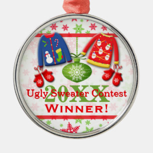 Ugly Christmas Sweater Contest Winner Ornament 7