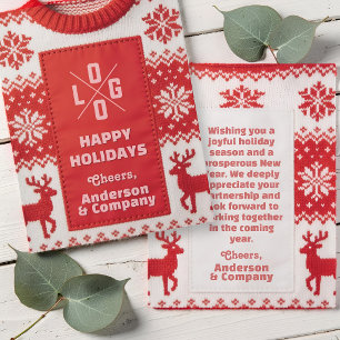 Ugly Christmas Sweater Corporate Business Logo Card