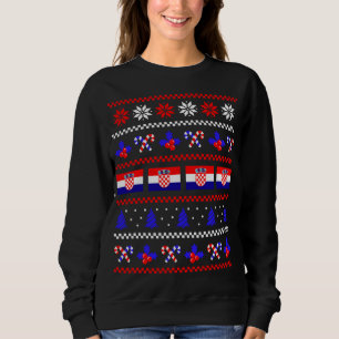 Ugly Christmas Sweater Croatia Flag, Half Croatian