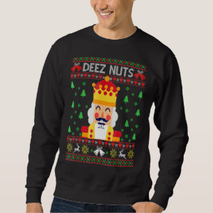 Ugly Christmas Sweater Deez Nuts Nutcracker Funny
