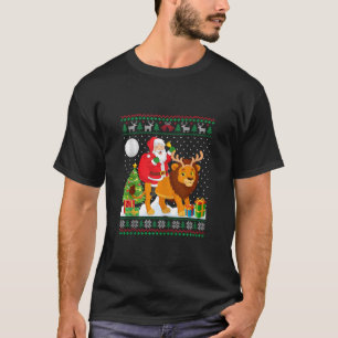 Ugly Christmas Sweater Design Funny Santa Riding L