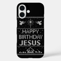 Ugly Christmas Sweater Design Happy Birthday Jesus