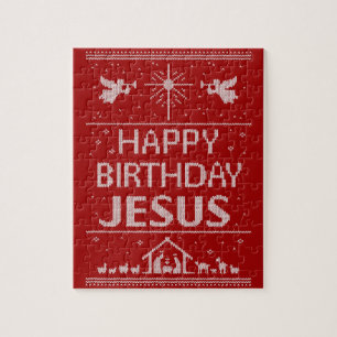 Ugly Christmas Sweater Design Nativity Christian Jigsaw Puzzle