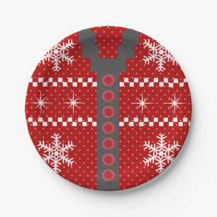 Ugly Christmas Sweater Design Paper Plates