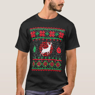 Ugly Christmas Sweater Design Plaid Reindeer 