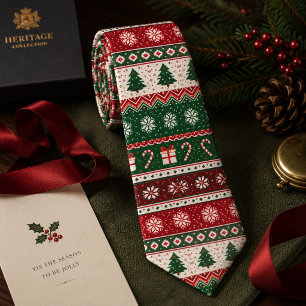 Ugly Christmas Sweater Fair Isle Tie