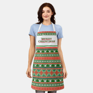 Ugly Christmas Sweater Fun Holiday Apron