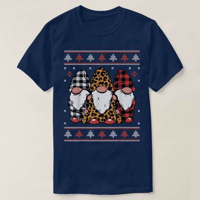 Ugly Christmas Sweater Gnomes T-Shirt (Design devant)