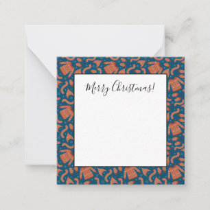 Ugly Christmas Sweater Hat Scarf Red White Card