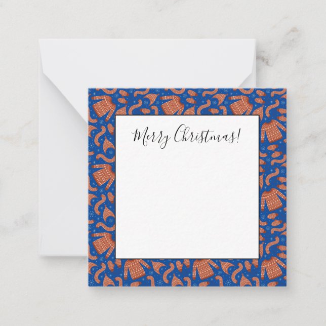 Ugly Christmas Sweater Hat Scarf Red White Card (Front)