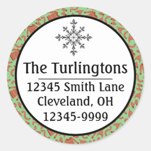 Ugly Christmas Sweater Hat Scarf Return Address Classic Round Sticker