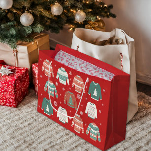 Ugly Christmas Sweater Holiday Gift Bag