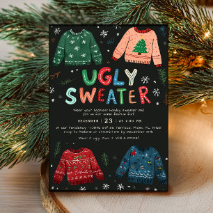 Ugly Christmas Sweater Holiday Party Invitation