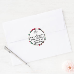 Ugly Christmas Sweater Holiday Return Address Classic Round Sticker