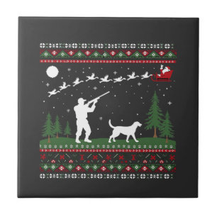 Ugly Christmas Sweater Hunting Season Santa Tile