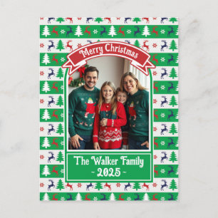 Ugly Christmas Sweater Jumper Family Photo  Holiday Postcard