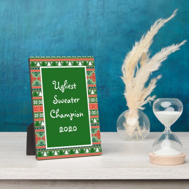 Ugly Christmas Sweater Knit Award Plaque (Side)