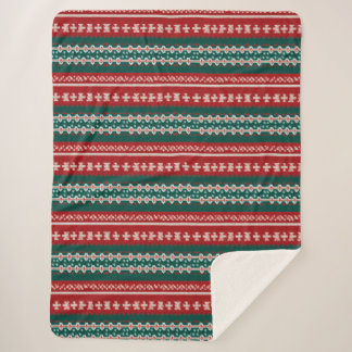 Ugly Christmas Sweater Knit Traditional Pattern 13 Sherpa Blanket