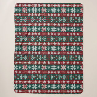 Ugly Christmas Sweater Knit Traditional Pattern 19 Sherpa Blanket