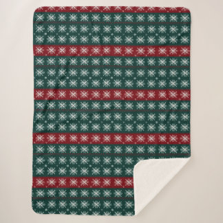 Ugly Christmas Sweater Knit Traditional Pattern 9 Sherpa Blanket