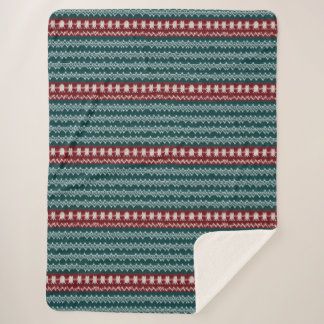 Ugly Christmas Sweater Knit Traditional Pattern Sherpa Blanket