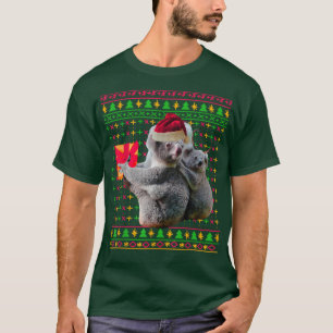 Ugly Christmas Sweater Koala Gift Funny Santa Hat 