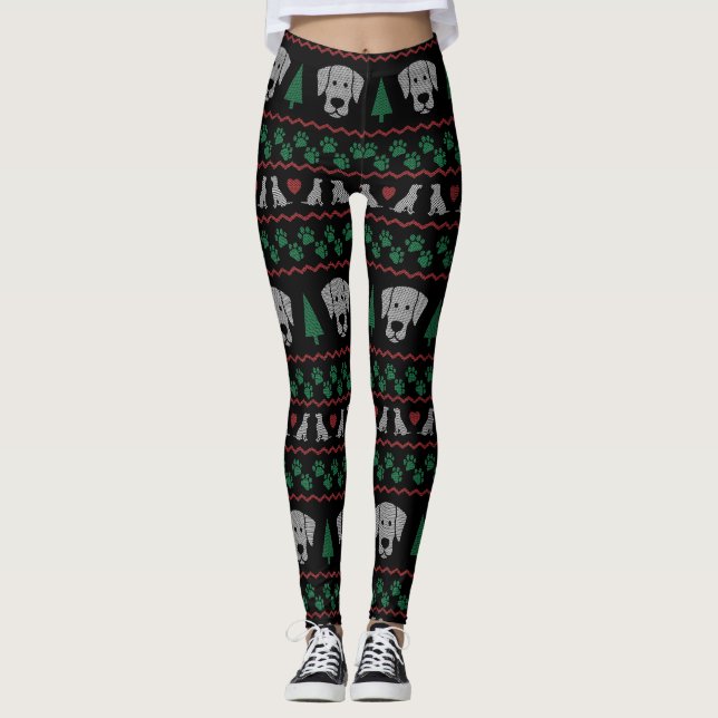 Ugly Christmas Sweater Labrador Retriever Edition Leggings (Front)