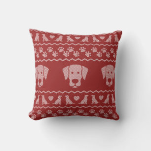 Ugly Christmas Sweater Labrador Retriever Edition Throw Pillow